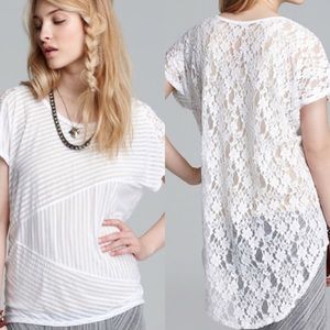 SALE Free people lace back stripe Hi-Lo tunic top